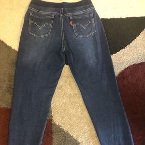 Dark blue jeans for kids.